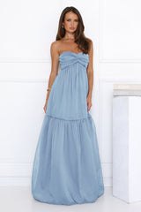 Unforgettable Style Strapless Maxi Dress Blue