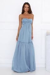 Unforgettable Style Strapless Maxi Dress Blue