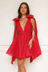 Whispers In The Moonlight Mini Dress Red