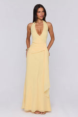 Wildflower Muse Halter Maxi Dress Yellow