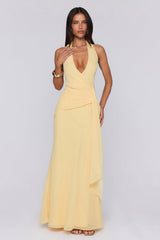 Wildflower Muse Halter Maxi Dress Yellow