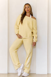 BASE Fleece Off Shoulder Sweatshirt Butter