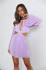 Shiny Oasis Mini Dress Lilac