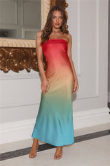 Melting With Love Satin Maxi Dress Multi