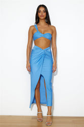 Ready For Goss Midi Skirt Blue