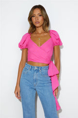Puff Puff Crop Top Pink