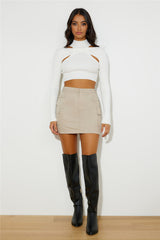 Steal The Look Cargo Mini Skirt Beige