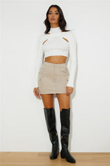 Steal The Look Cargo Mini Skirt Beige