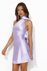 Luxe Arrival Satin Mini Dress Lilac