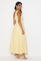 Shining Happiness One Shoulder Maxi Dress Yellow