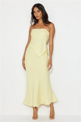 Sassi Strapless Crop Top Yellow