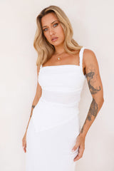 Lush Tropics Maxi Skirt White