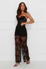 Music Wonderland Lace Pants Black