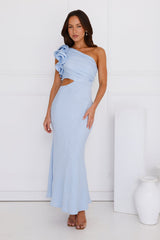 Midnight Runway One Shoulder Maxi Dress Blue