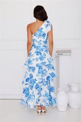 Kehlani One Shoulder Maxi Dress Blue