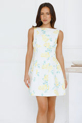 Rosy Horizon Mini Dress Yellow