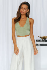 Take My Heart Crop Top Green