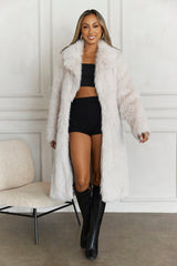 Frozen Castle Faux Fur Coat Beige