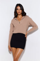 Frosty Days Knit Sweater Beige