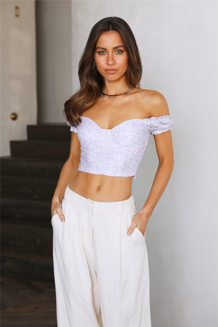 Gimme Gimme Gimme Crop Purple