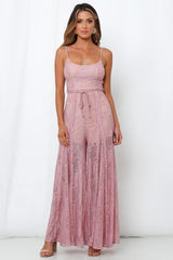 Foot In The Door Jumpsuit Blush