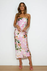 All Lies Midi Dress Pink