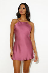 Feel Silky Satin Mini Dress Rose