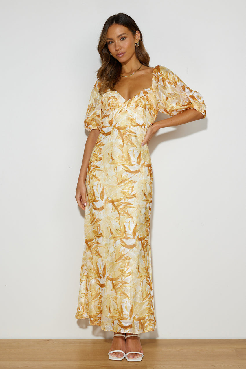 Poolside Event Midi Dress Yellow