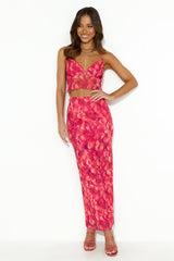 Shopaholic Mesh Crop Top Red