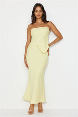 Sassi Strapless Crop Top Yellow