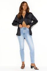 In Saigon Satin Shirt Black