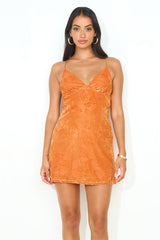 Skip The Line Mini Dress Orange