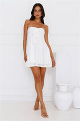 Sea Sand Strapless Mini Dress White