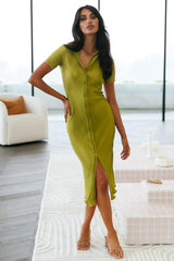 Cloudy Lives Midi Dress Green