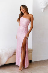 DEAR EMILIA A New Glow Sequin Maxi Dress Pink