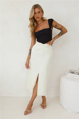 Tracking You Maxi Skirt Beige