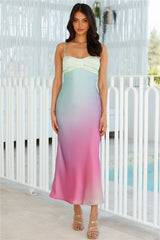 Little Magic Satin Maxi Dress Rainbow